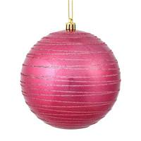 Vickerman 6" Mauve Candy Glitter Ball Ornament (3 pack)