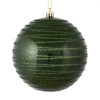 View 6" Moss Green Candy Glitter Ball Ornament (3 pack)