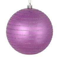 Vickerman 6" Orchid Candy Glitter Ball Ornament (3 pack)