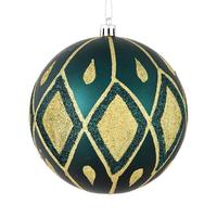 Vickerman 4" Sea Blue Matte Glitter Diamond Ball Ornament (4 pack)