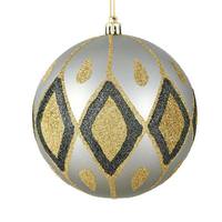 Vickerman 4.75" Limestone Matte Glitter Diamond Ball Ornament (4 pack)