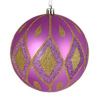 Vickerman 4.75" Orchid Matte Glitter Diamond Ball Ornament (4 pack)