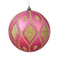 Vickerman 6" Mauve Matte Glitter Diamond Ball Ornament (3 pack)