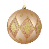 Vickerman 6" Cafe Latte Matte Glitter Diamond Ball Ornament (3 pack)