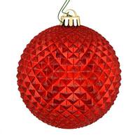 View 2.75" Red Durian Glitter Ball Ornament (12 pack)