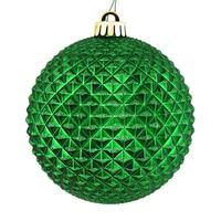 View 2.75" Green Durian Glitter Ball Ornament (12 pack)