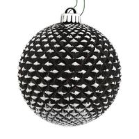 View 4" Black Durian Glitter Ball Ornament (6 pack)