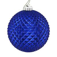 View 2.75" Cobalt Blue Durian Glitter Ball Ornament (12 pack)