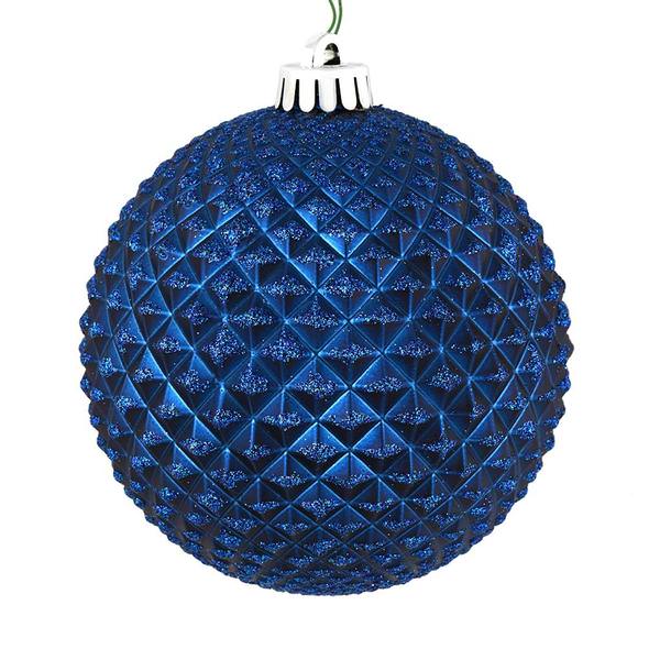 2.75" Midnight Blue Durian Glitter Ball Ornament (12 pack)