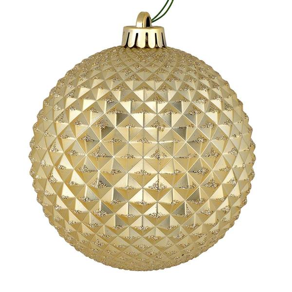 2.75" Champagne Durian Glitter Ball Ornament (12 pack)