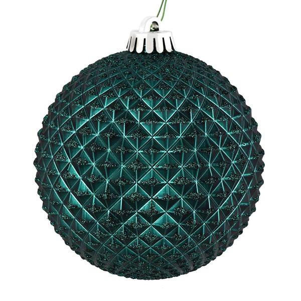 2.75" Sea Blue Durian Glitter Ball Ornament (12 pack)