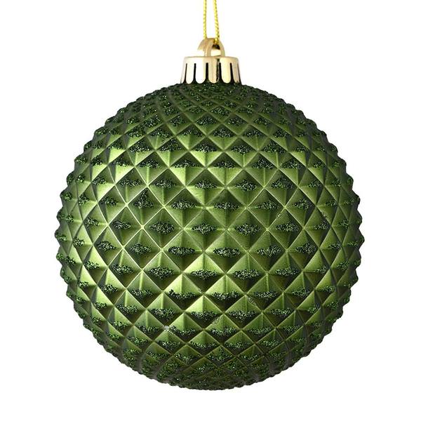 2.75" Moss Green Durian Glitter Ball Ornament (12 pack)