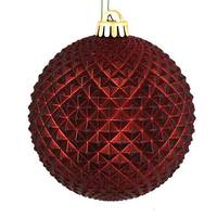 View 2.75" Burgundy Durian Glitter Ball Ornament (12 pack)