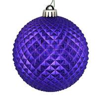 View 2.75" Purple Durian Glitter Ball Ornament (12 pack)