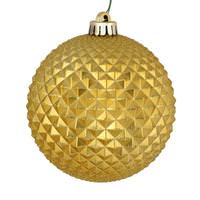 View 4" Gold Durian Glitter Ball Ornament (6 pack)