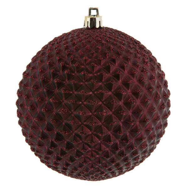 4" Wine Durian Glitter Ball Ornament (6 pack)