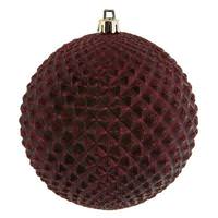 View 4" Wine Durian Glitter Ball Ornament (6 pack)