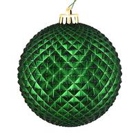 View 4" Emerald Durian Glitter Ball Ornament (6 pack)