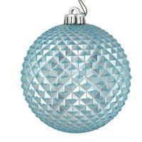 View 4" Baby Blue Durian Glitter Ball Ornament (6 pack)