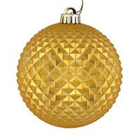 View 4" Honey Gold Durian Glitter Ball Ornament (6 pack)