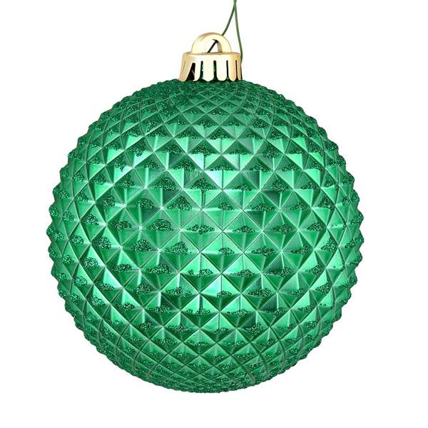 4" Seafoam Green Durian Glitter Ball Ornament (6 pack)