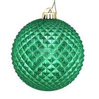 Vickerman 4" Seafoam Green Durian Glitter Ball Ornament (6 pack)