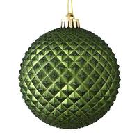 View 4" Moss Green Durian Glitter Ball Ornament (6 pack)