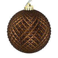 View 4" Chocolate Durian Glitter Ball Ornament (6 pack)
