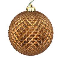 View 4" Mocha Durian Glitter Ball Ornament (6 pack)