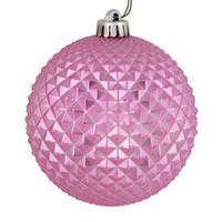 Vickerman 4" Pink Durian Glitter Ball Ornament (6 pack)