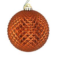 View 4" Copper Durian Glitter Ball Ornament (6 pack)