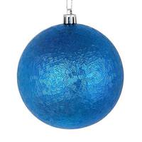 Vickerman 4" Blue Brushed Ball Ornament (6 pack)