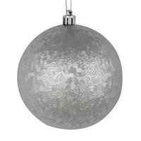 Vickerman 4" Silver Brushed Ball Ornament (6 pack)