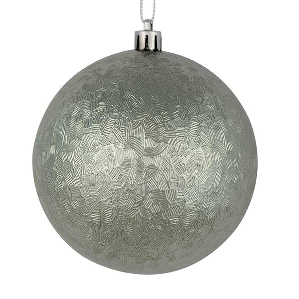 4" Limestone Brushed Ball Ornament (6 pack)