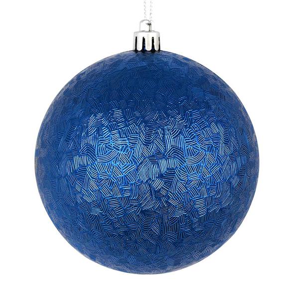 4" Midnight Blue Brushed Ball Ornament (6 pack)