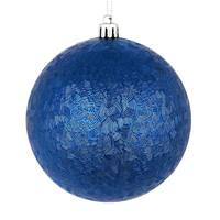 Vickerman 4" Midnight Blue Brushed Ball Ornament (6 pack)