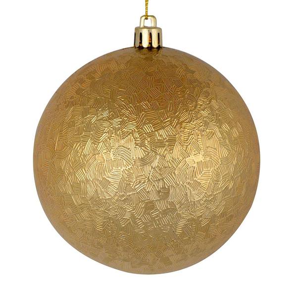 4" Copper/Gold Brushed Ball Ornament (6 pack)