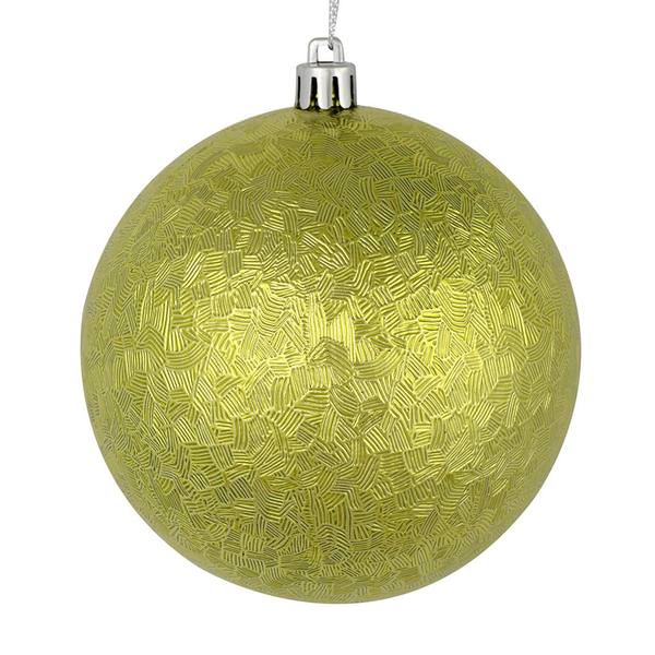 4" Lime Brushed Ball Ornament (6 pack)