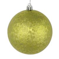 Vickerman 4" Lime Brushed Ball Ornament (6 pack)
