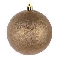 Vickerman 4" Mocha Brushed Ball Ornament (6 pack)