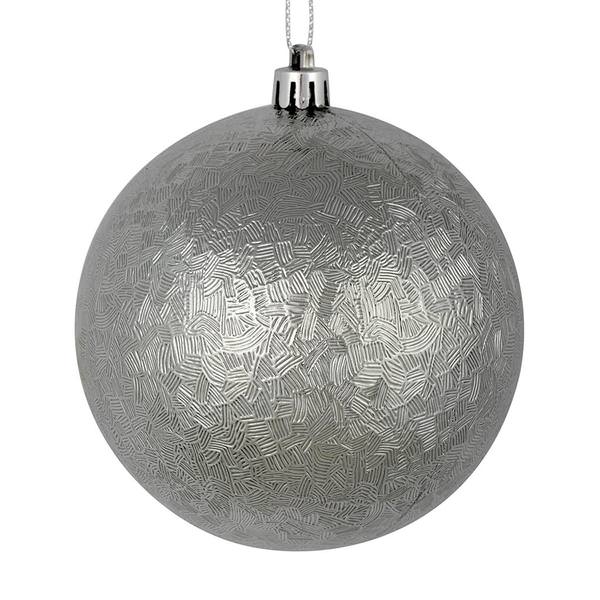 4" Pewter Brushed Ball Ornament (6 pack)