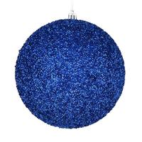 Vickerman 4" Blue Beaded Ball Ornament (6 pack)