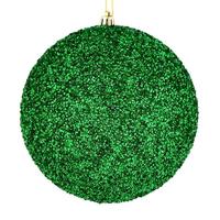 View 6" Green Beaded Ball Ornament (4 pack)