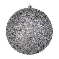 Vickerman 4" Silver Beaded Ball Ornament (6 pack)