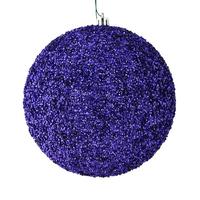 Vickerman 4" Cobalt Blue Beaded Ball Ornament (6 pack)