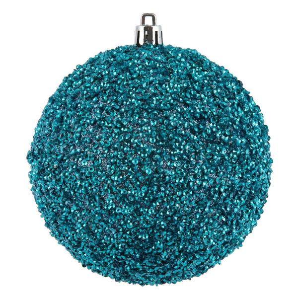 8" Periwinkle Beaded Ball Ornament (2 pack)