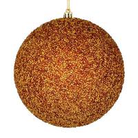 Vickerman 8" Antique Gold Beaded Ball Ornament (2 pack)
