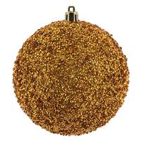 View 4.75" Honey Gold Beaded Ball Ornament (6 pack)