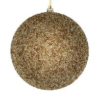 Vickerman 4" Champagne Beaded Ball Ornament (6 pack)