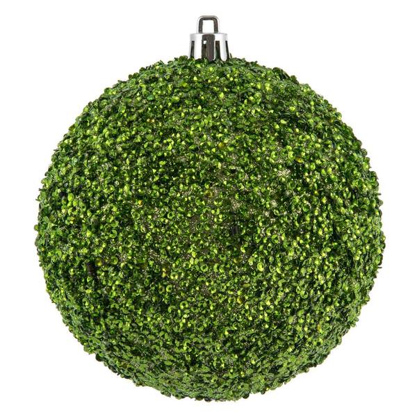 6" Celadon Beaded Ball Ornament (4 pack)